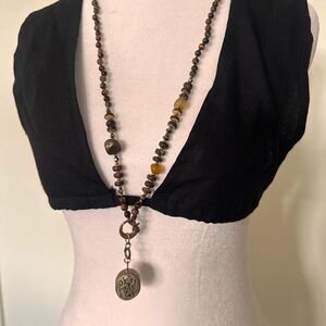Tribal Beaded Necklace with Pendant